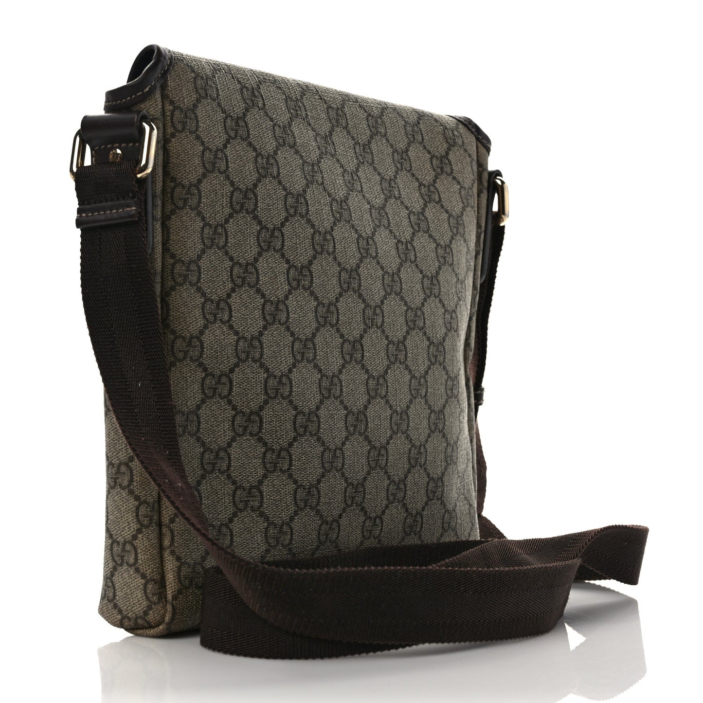 GG Plus Monogram Small Flap Messenger Bag Beige Dark Brown