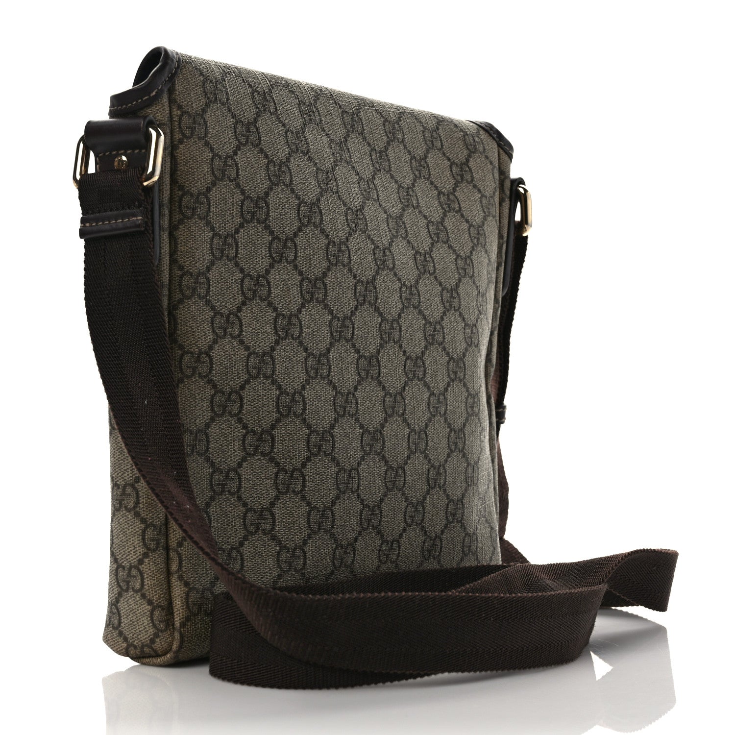 Gucci GG Plus Monogram Small Flap Messenger Bag Beige Dark Brown 4 of 10