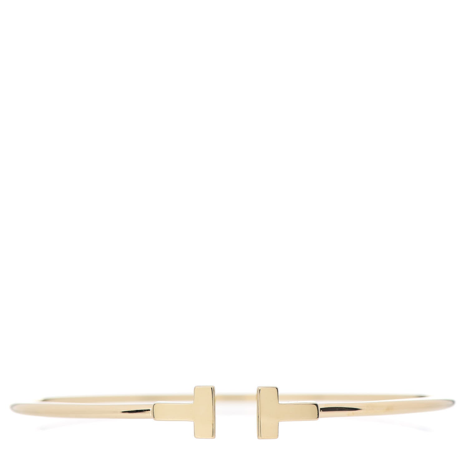 Tiffany 18K Yellow Gold Narrow T Wire Bracelet 1 of 5