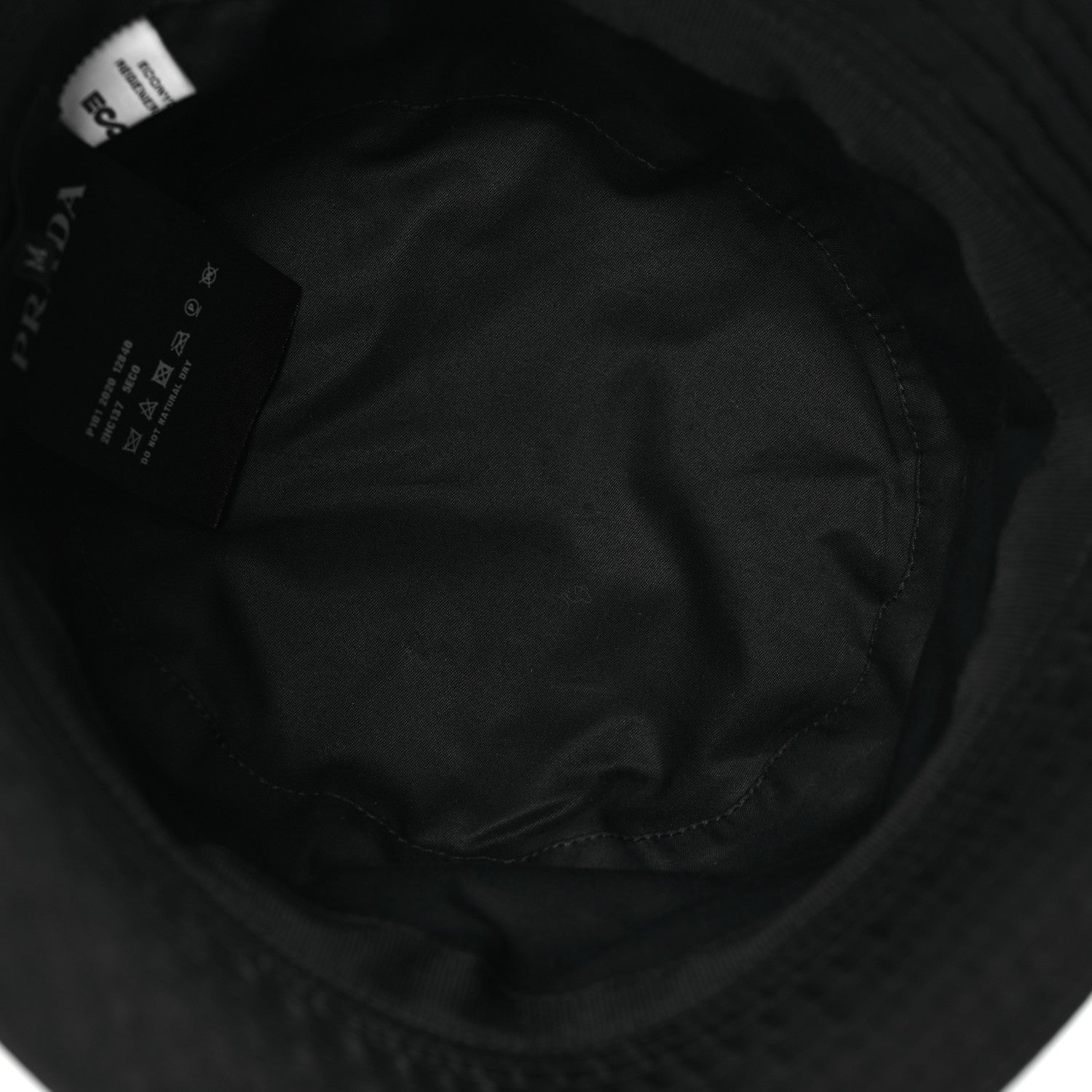 Prada Re-Nylon Rubber Logo Mens Bucket Hat M Black 7 of 10