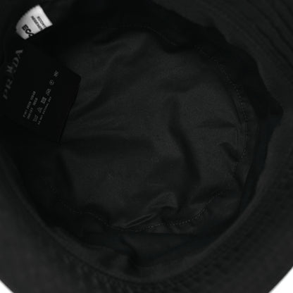 Prada Re-Nylon Rubber Logo Mens Bucket Hat M Black 7 of 10