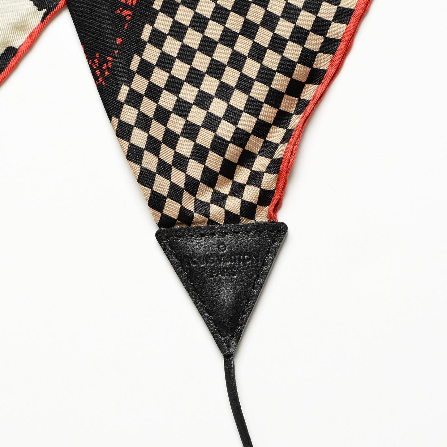 Silk Leopard Tassel Scarf Black