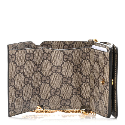 Balenciaga GUCCI X BALENCIAGA GG Supreme Monogram Logo Mini Cash Wallet on Chain Beige Ebony 5 of 11