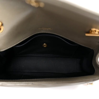 Saint Laurent Lambskin Chevron Quilted Mini LouLou Dark Strong Moss 6 of 14
