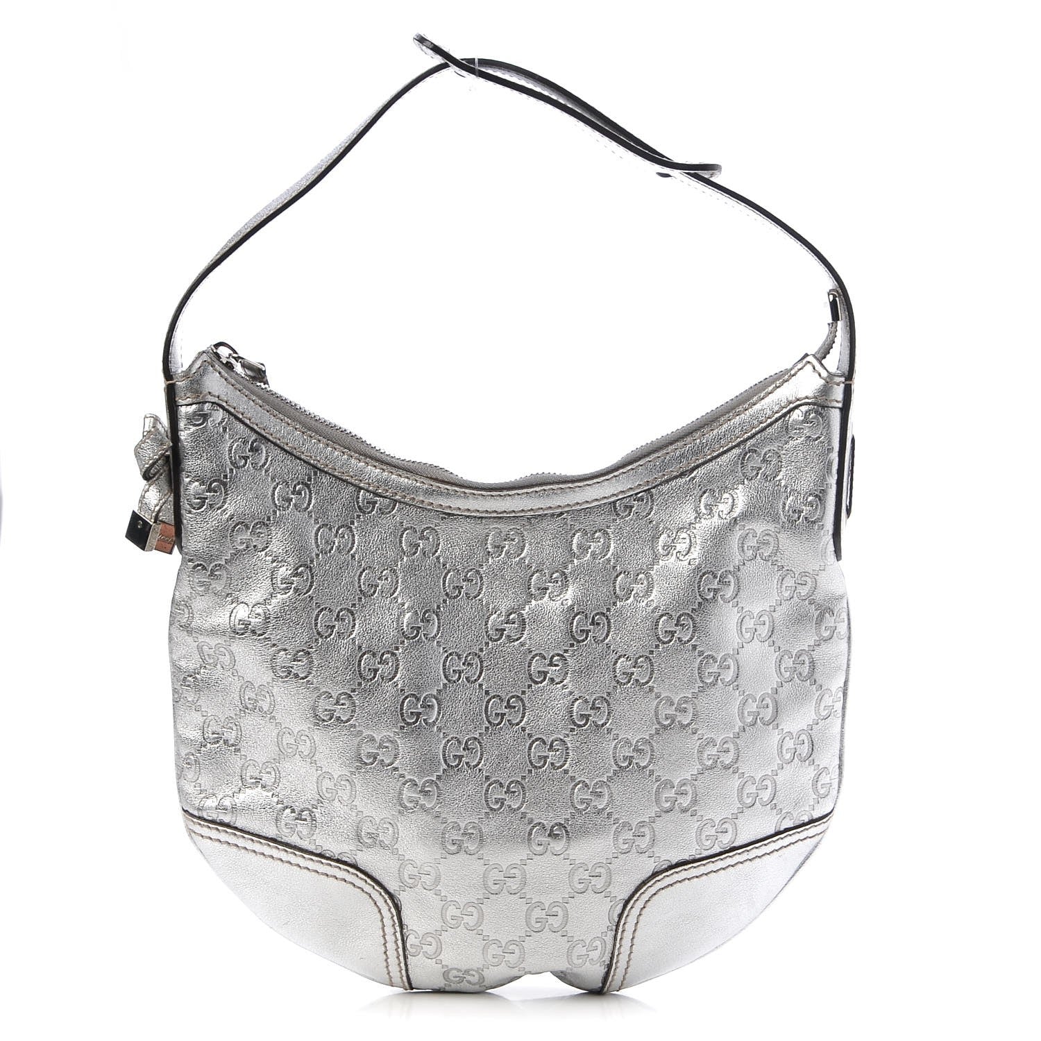 Gucci Metallic Guccissima Small Princy Hobo Silver 1 of 9