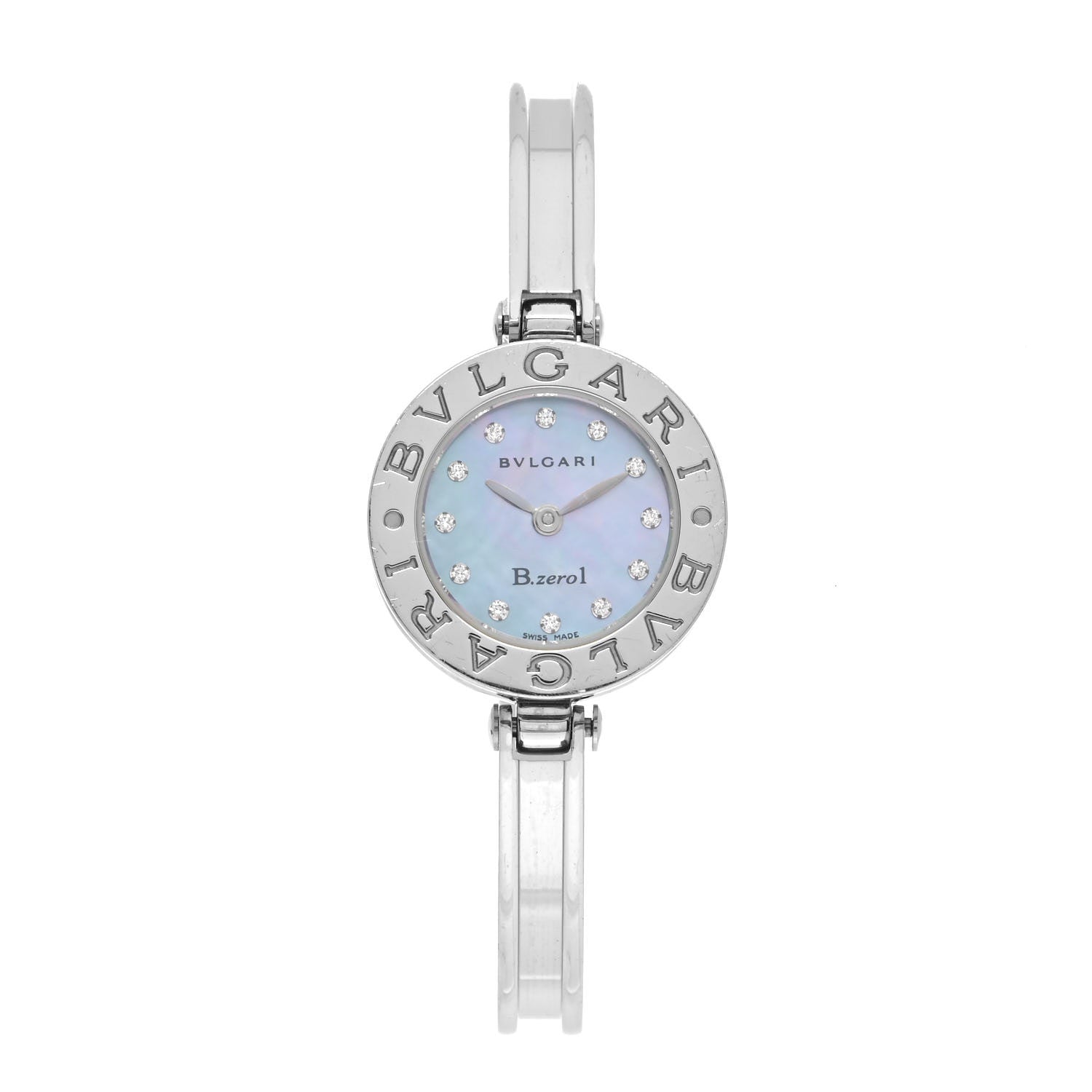 Bulgari Stainless Steel Diamond Blue Mother of Pearl 22mm B.zero1 Quartz Watch 1 of 4