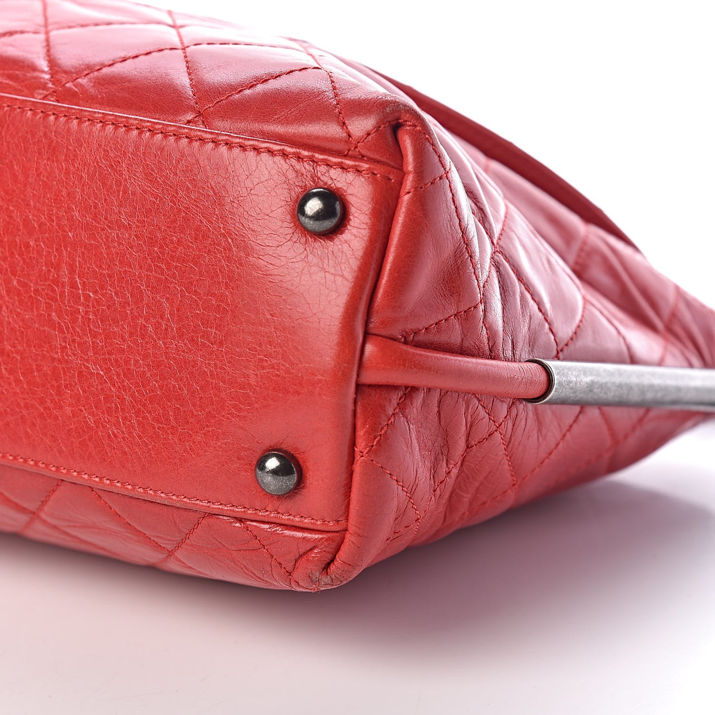 Glazed Calfskin Hobo Red