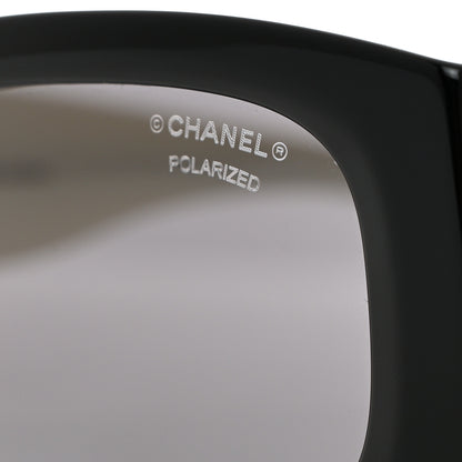 Chanel Acetate Rectangle Sunglasses 5525 Black White 7 of 8