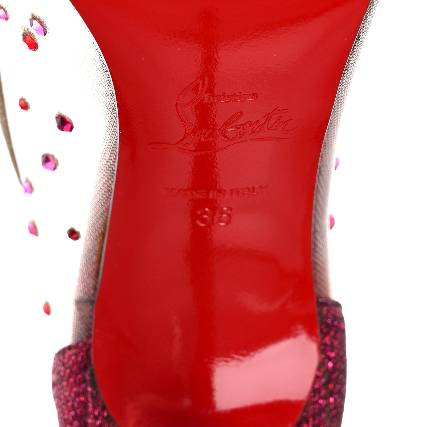 Rete Glitter Mini Specchio Strass Follies 100 Pumps 36 Cassis
