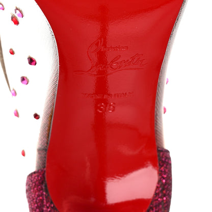 Christian Louboutin Rete Glitter Mini Specchio Strass Follies 100 Pumps 36 Cassis 6 of 12