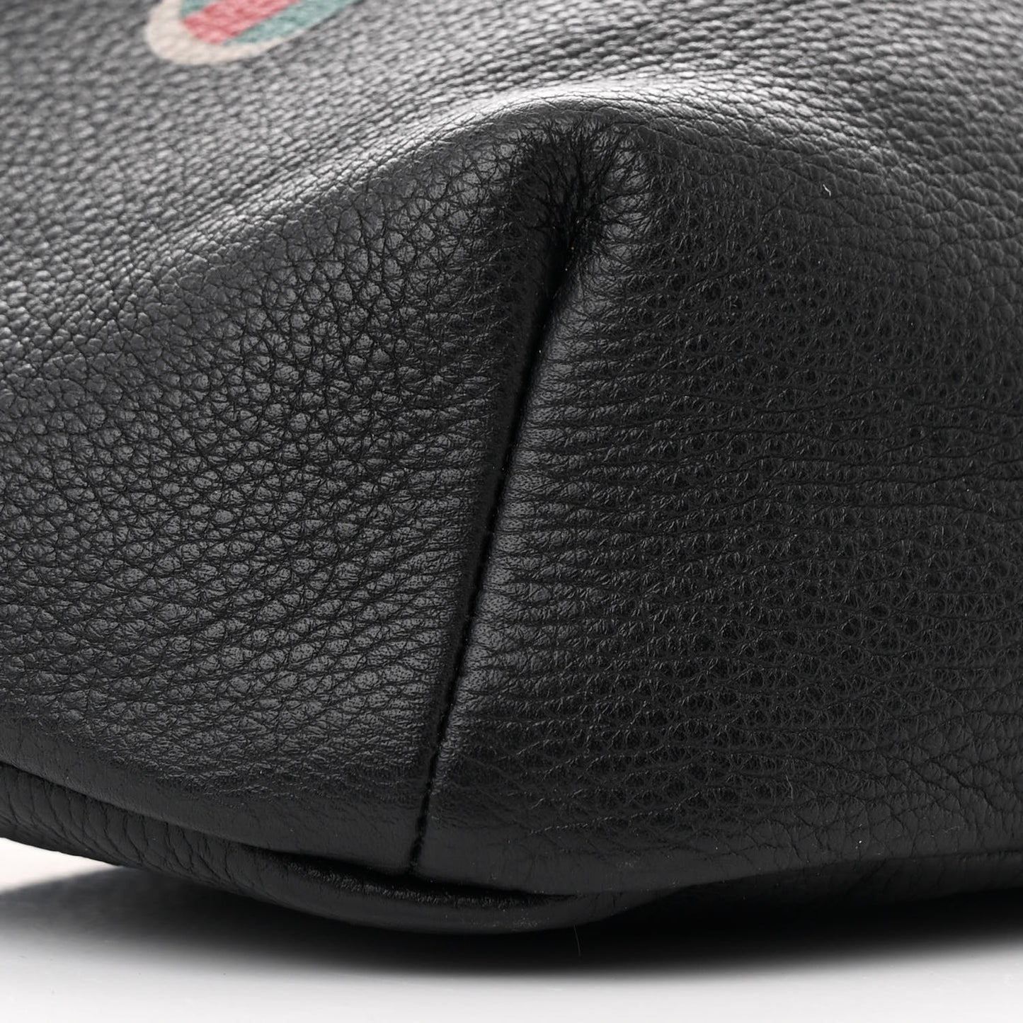 Grained Calfskin Logo Belt Bag Black