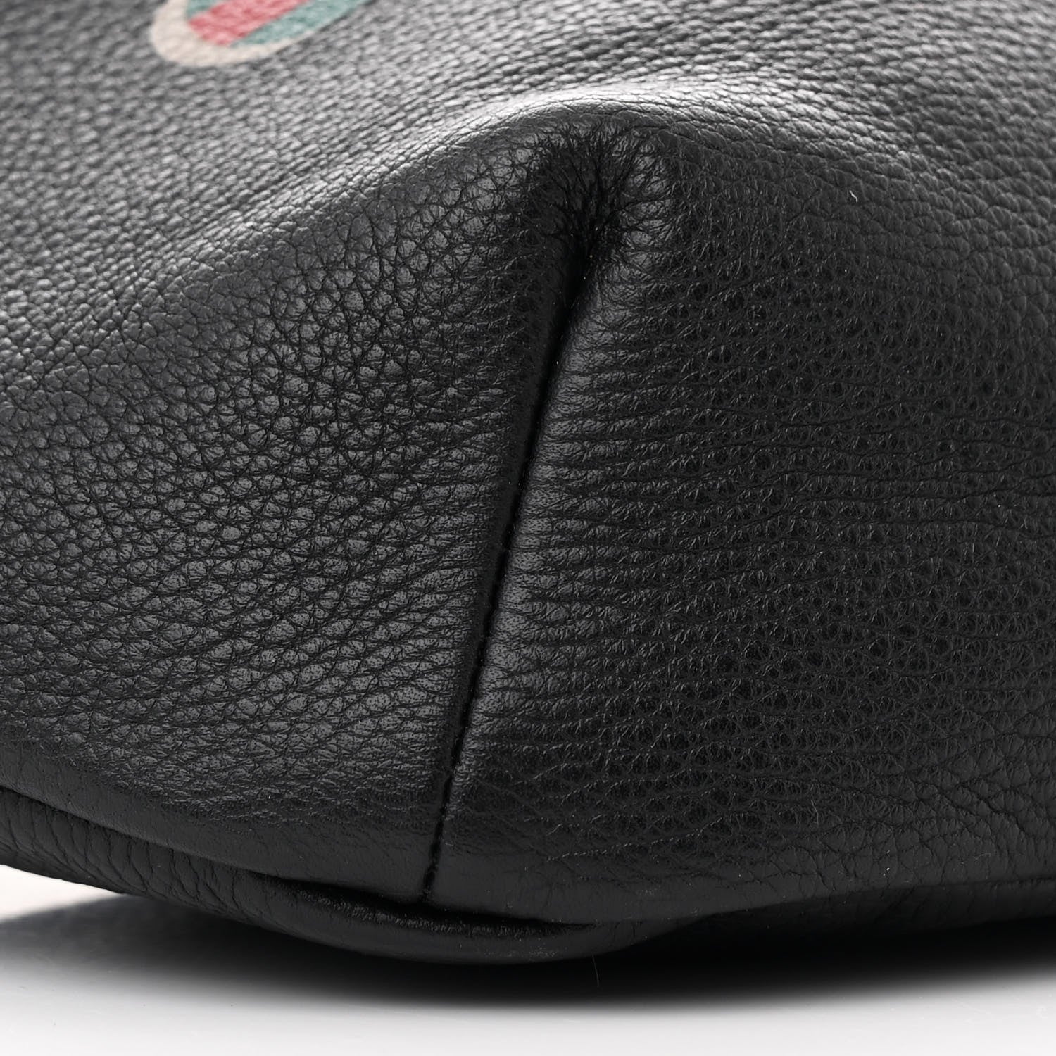 Gucci Grained Calfskin Logo Belt Bag Black 9 of 10