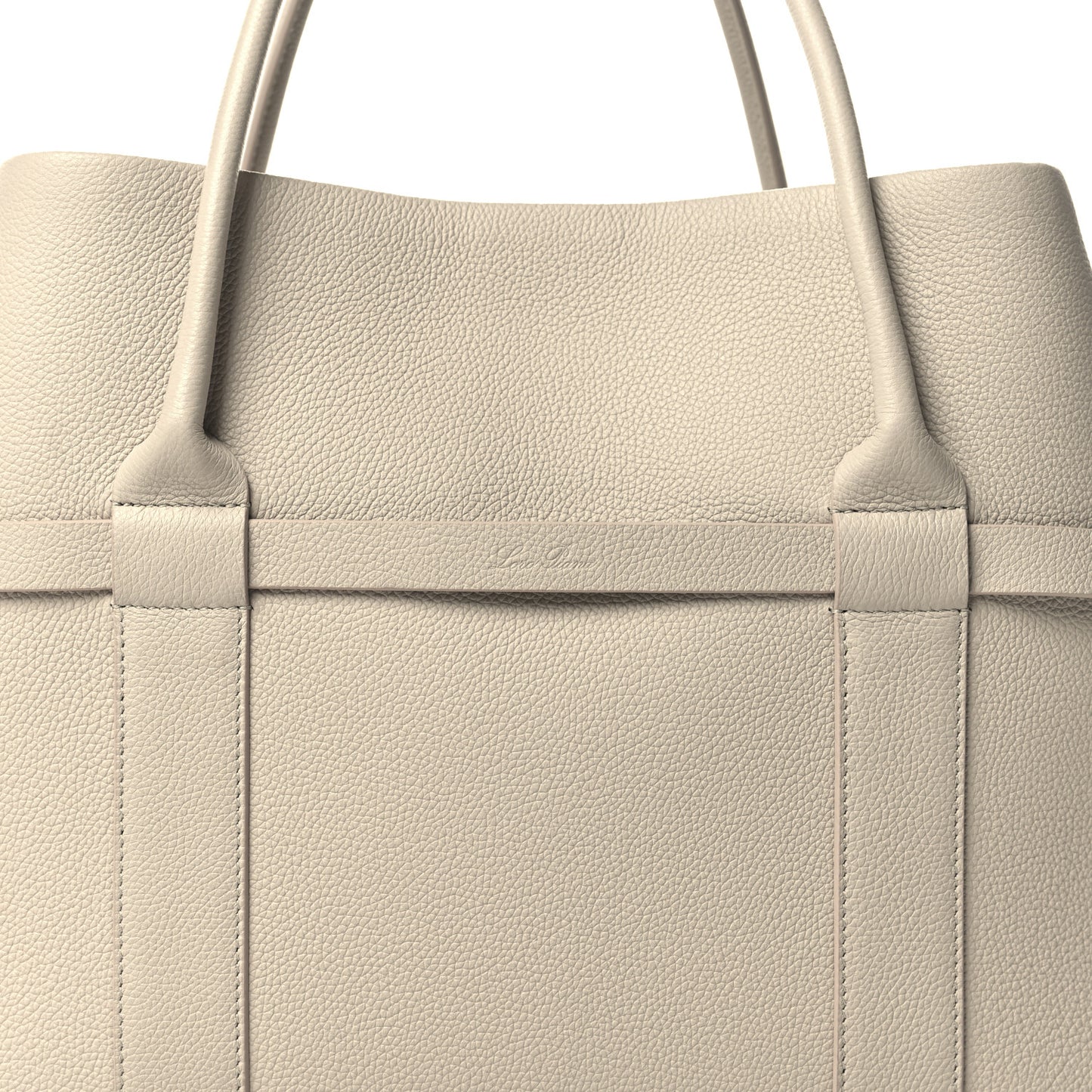 Grained Calfskin Large Ghiera Shopper Tote Light Travertine Sun Gold