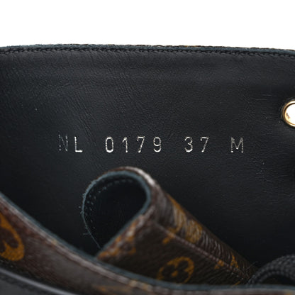 Louis Vuitton Calfskin Monogram Wonderland Flat Ranger Boots 37 Black 8 of 8