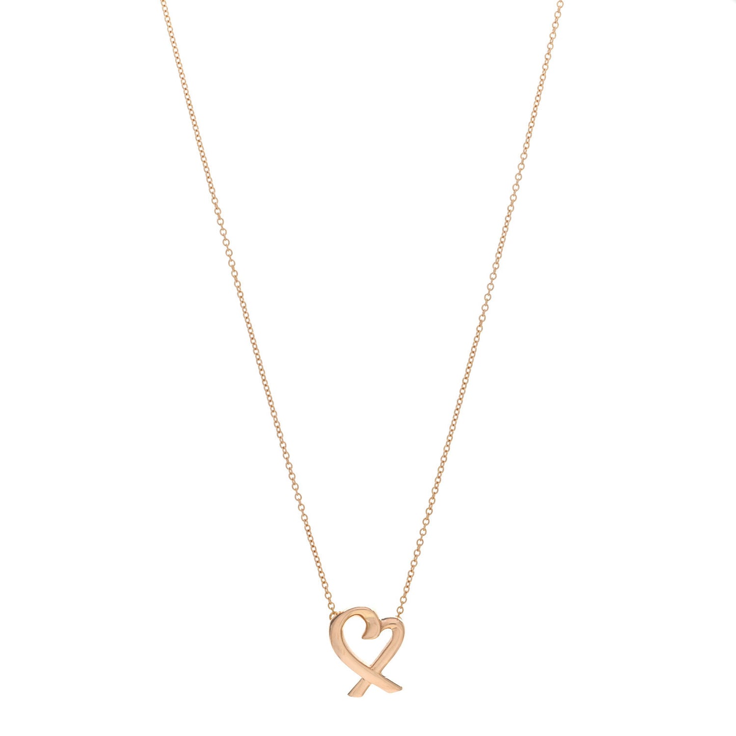 18K Rose Gold Small Paloma Picasso Loving Heart Pendant Necklace