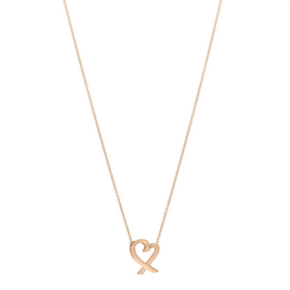 Tiffany 18K Rose Gold Small Paloma Picasso Loving Heart Pendant Necklace 1 of 4