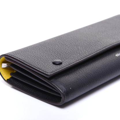Celine Drummed Calfskin Large Multifunction Flap Wallet Black 5 of 9