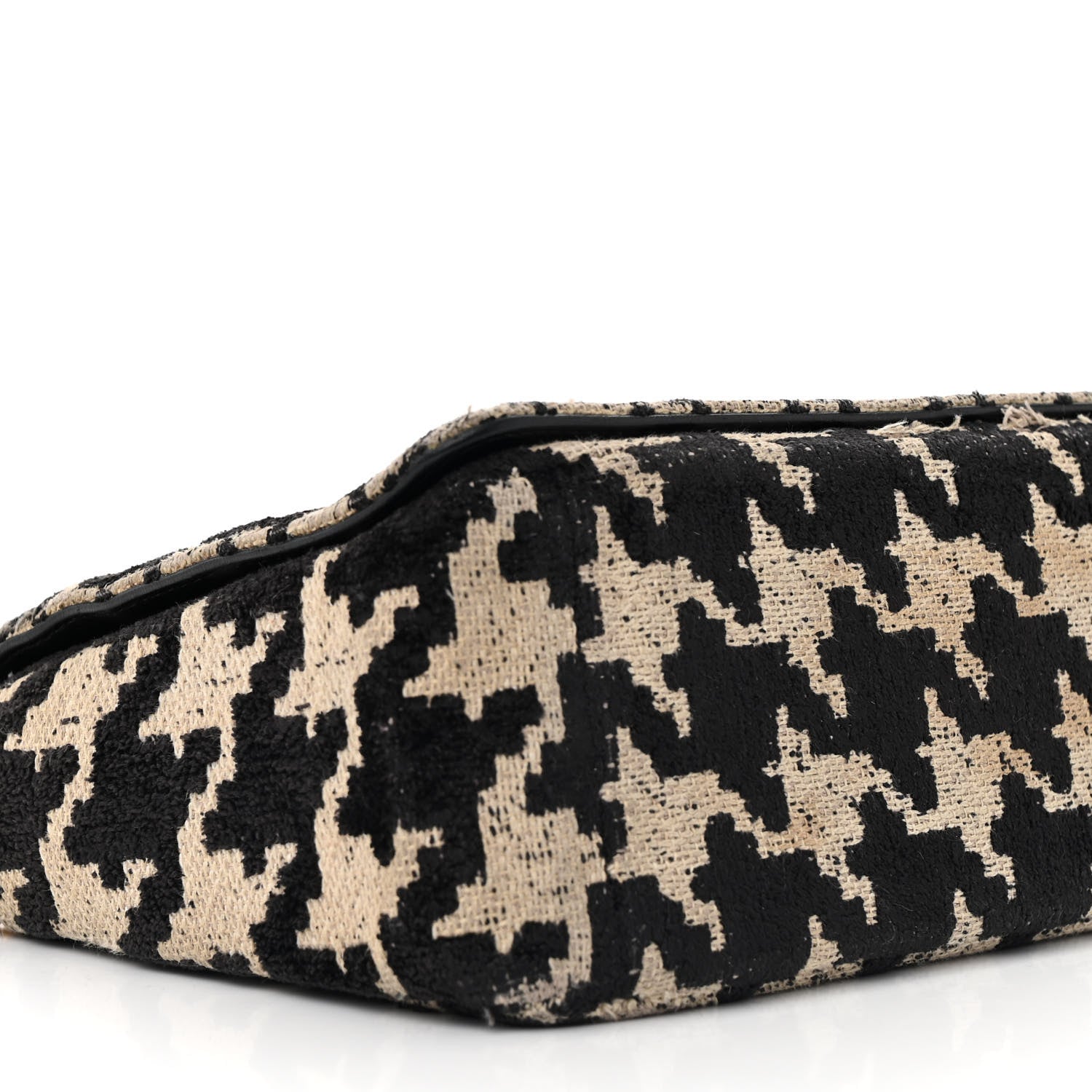 Christian Dior Technical Canvas Macro Houndstooth Medium Caro Bag Black White 8 of 18