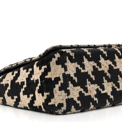 Christian Dior Technical Canvas Macro Houndstooth Medium Caro Bag Black White 8 of 18