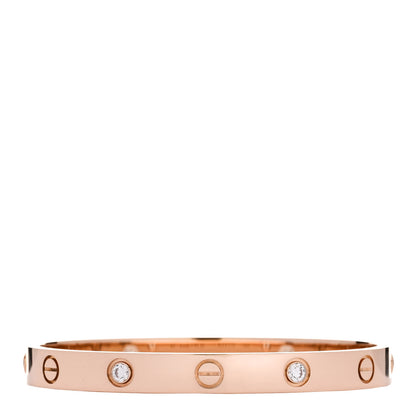 Cartier 18K Pink Gold 4 Diamond LOVE Bracelet 16 2 of 9