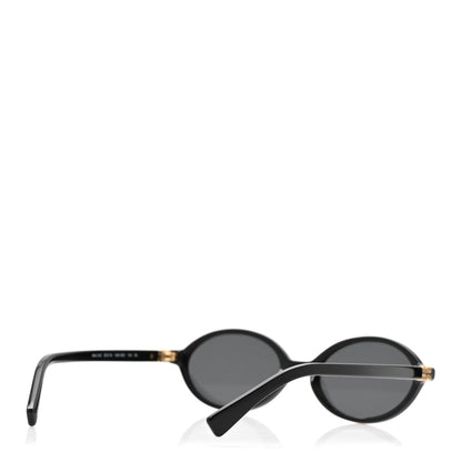 Miu Miu Acetate Oval Regard Sunglasses SMU04Z Black 4 of 10
