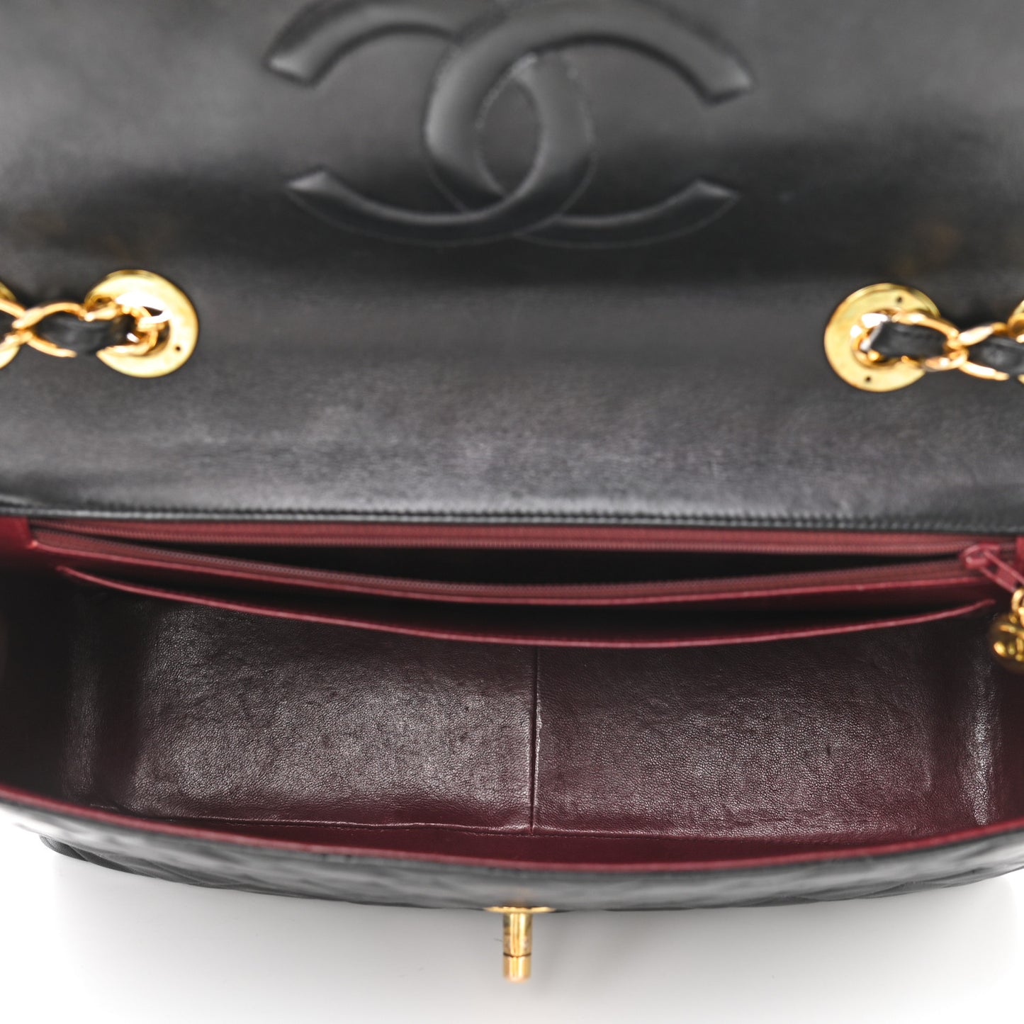 Lambskin Quilted XL Jumbo Single Flap Black