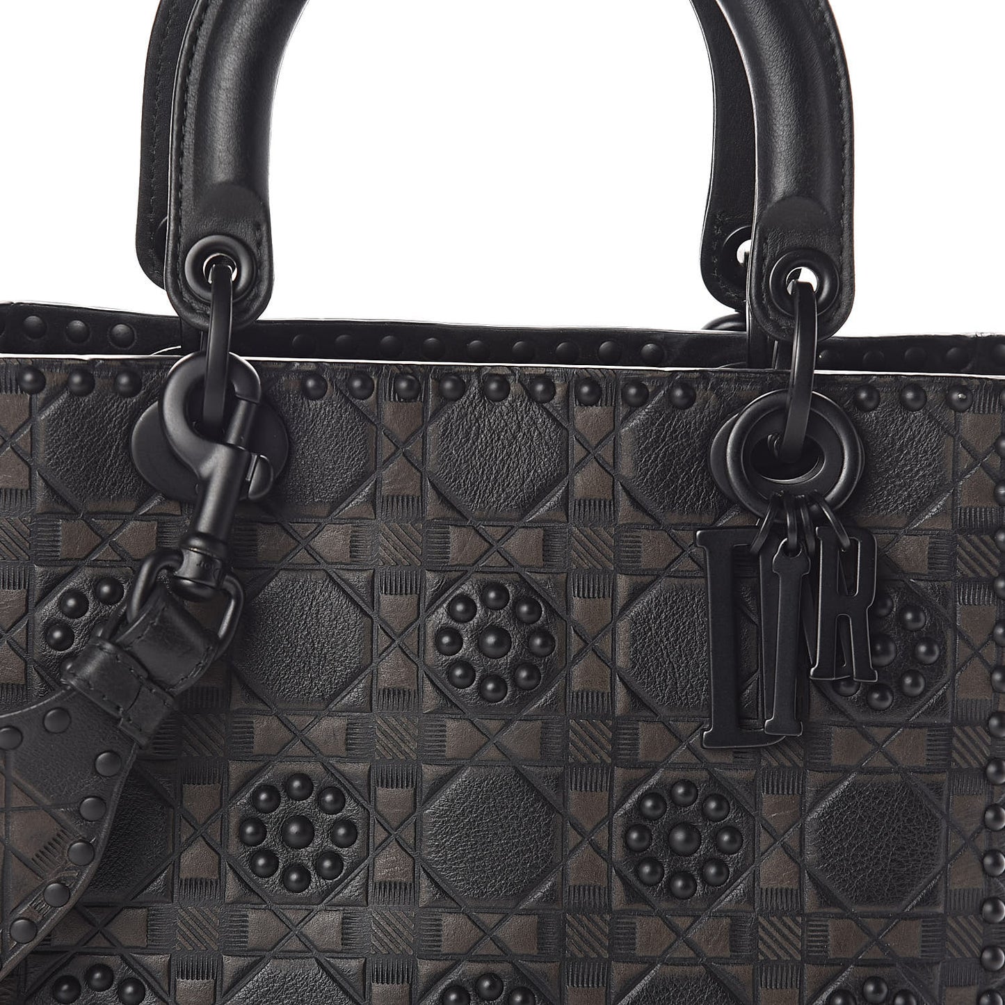 Lambskin Studded Matte Cannage Medium Lady Dior So Black