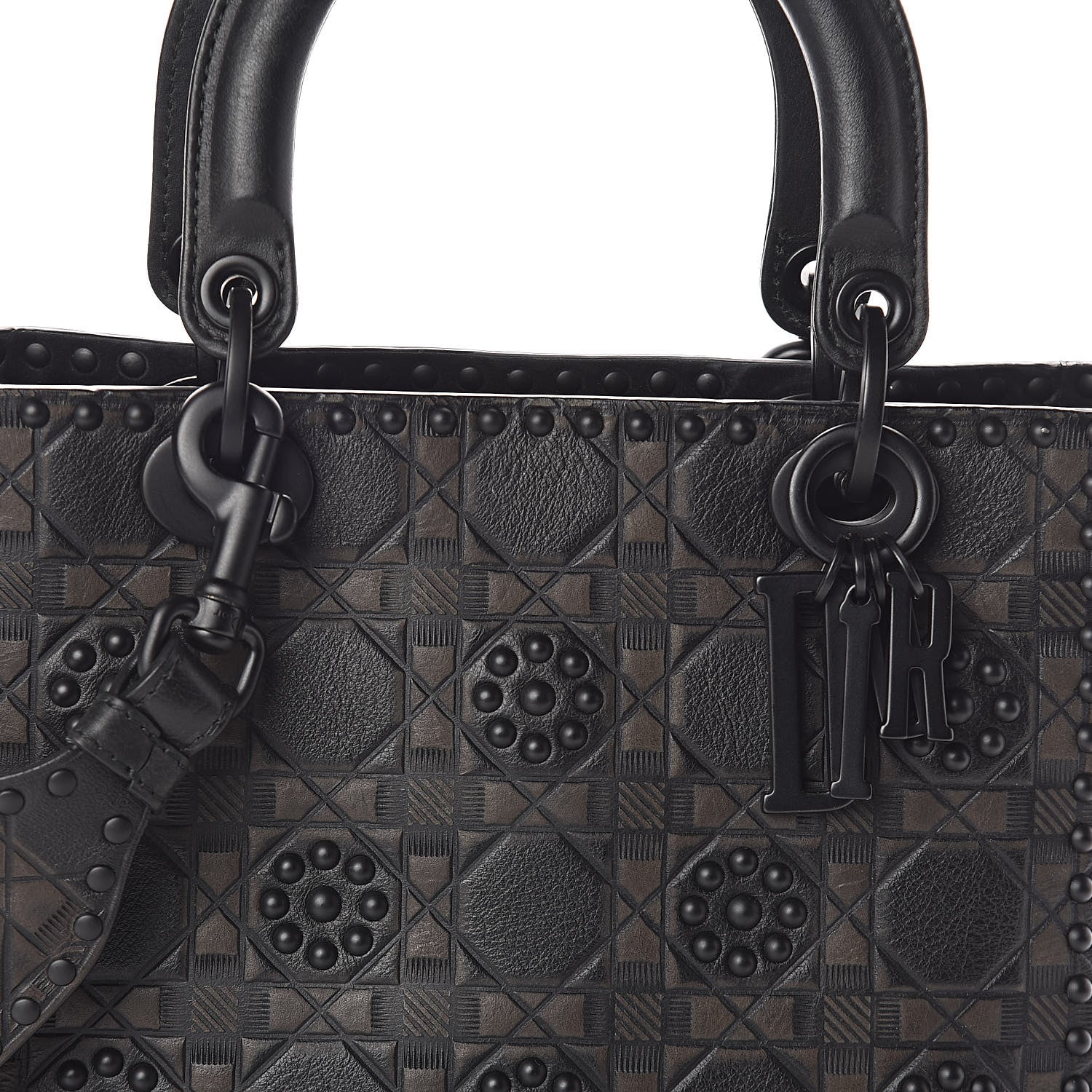 Christian Dior Lambskin Studded Matte Cannage Medium Lady Dior So Black 7 of 9