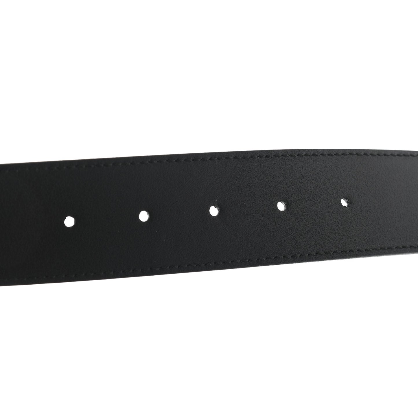 Moon Calfskin Pearl Double G 40mm Belt 85 34 Black Cream