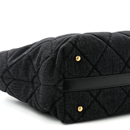 Chanel Denim Calfskin Quilted Small Deauville tote  Black 9 of 11