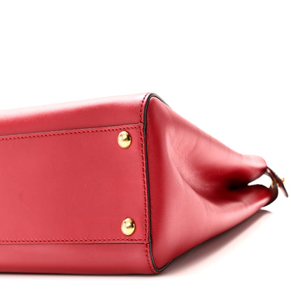 Fendi Vitello Morgan Fabric Jacquard Pequin Medium Peekaboo Iconic Satchel Mattone  Mattone Tobacco Black 9 of 9