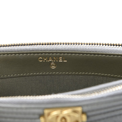 Chanel Caviar Quilted Small Boy Clutch With Chain Grey 8 of 16