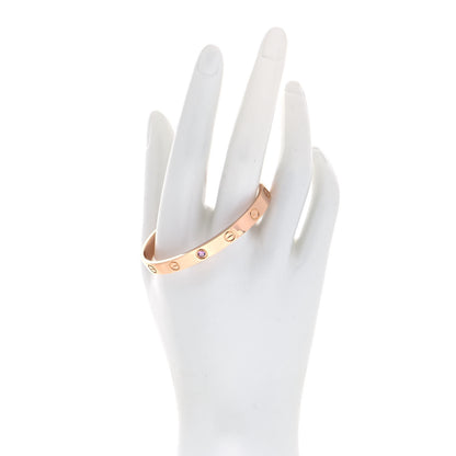 Cartier 18K Pink Gold Pink Sapphire LOVE Cuff Bracelet 16 2 of 6