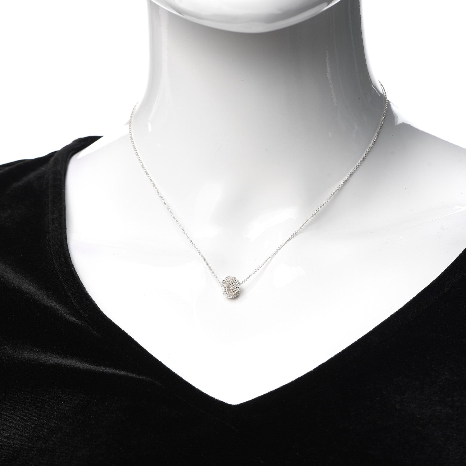 Tiffany Sterling Silver Twist Knot Pendant Necklace 2 of 5