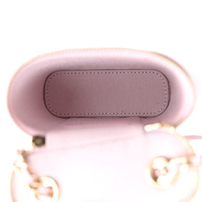 Chanel Caviar Quilted Small Vertical Coco Beauty Vanity Case With Chain Light Pink 5 of 12