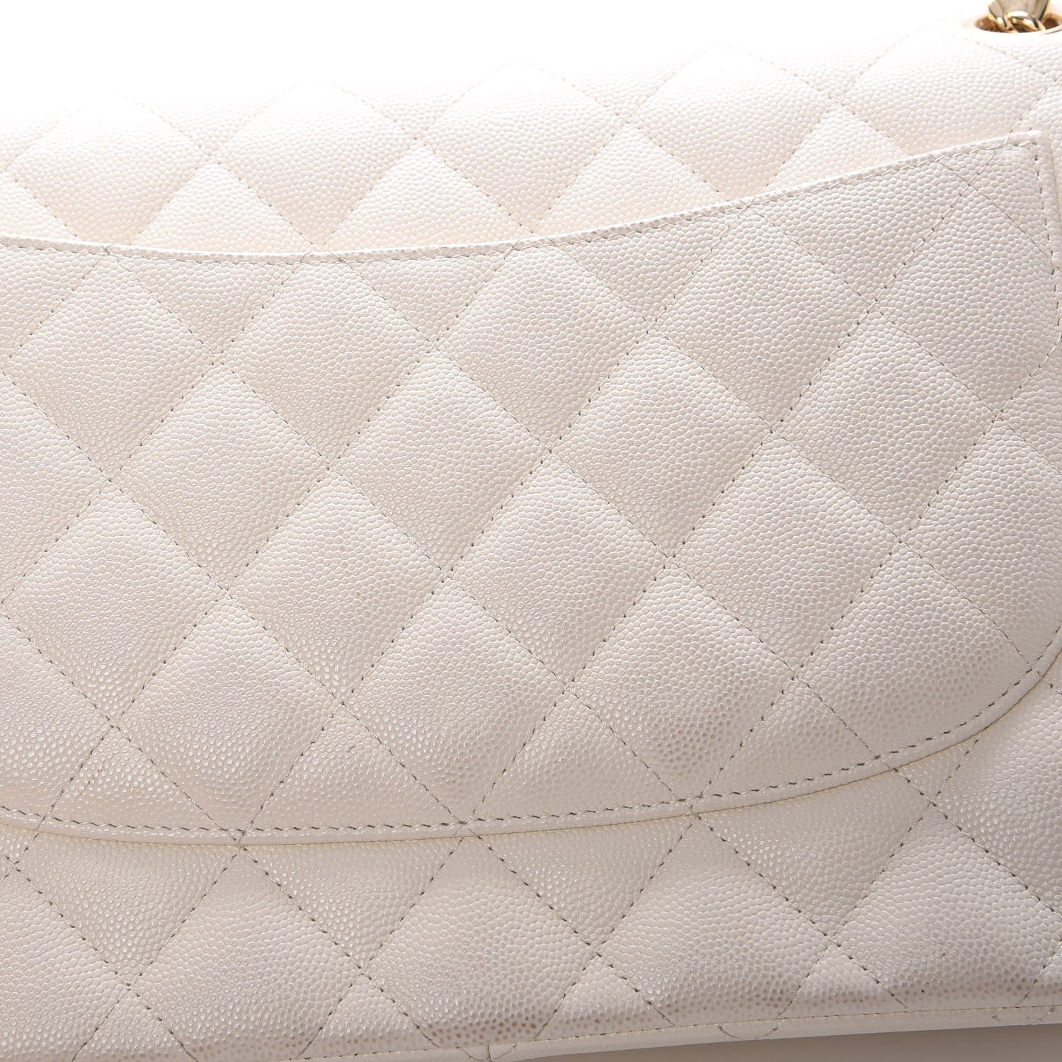 Chanel Caviar Quilted Jumbo Double Flap White 12 of 14