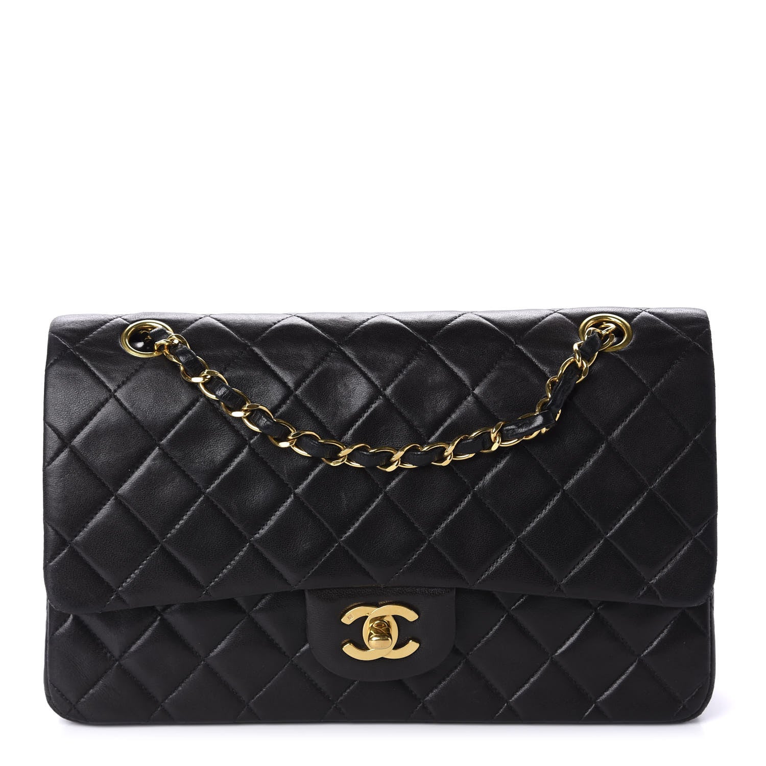 Chanel Lambskin Quilted Medium Double Flap Black 1 of 11