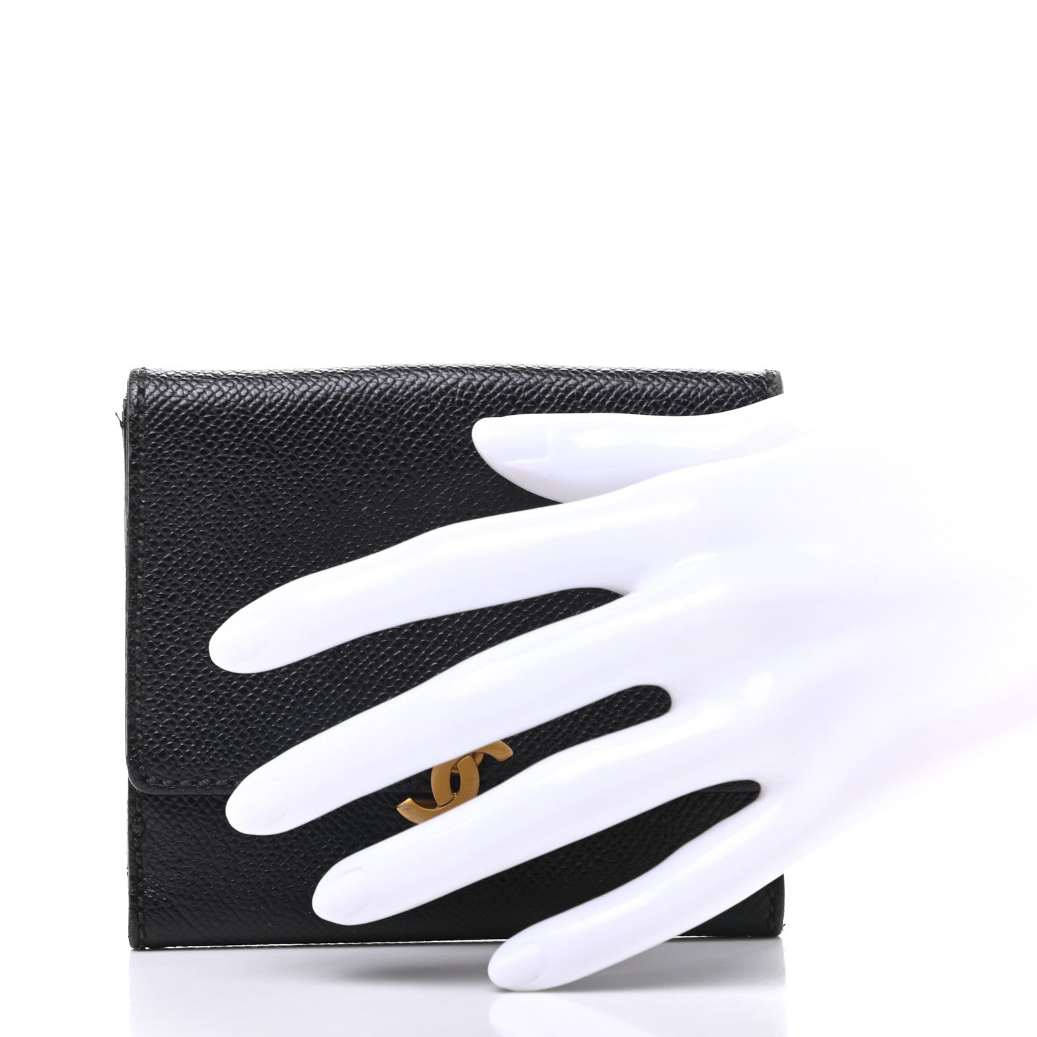 Chanel Grained Calfskin CC Flap Wallet Black 2 of 9