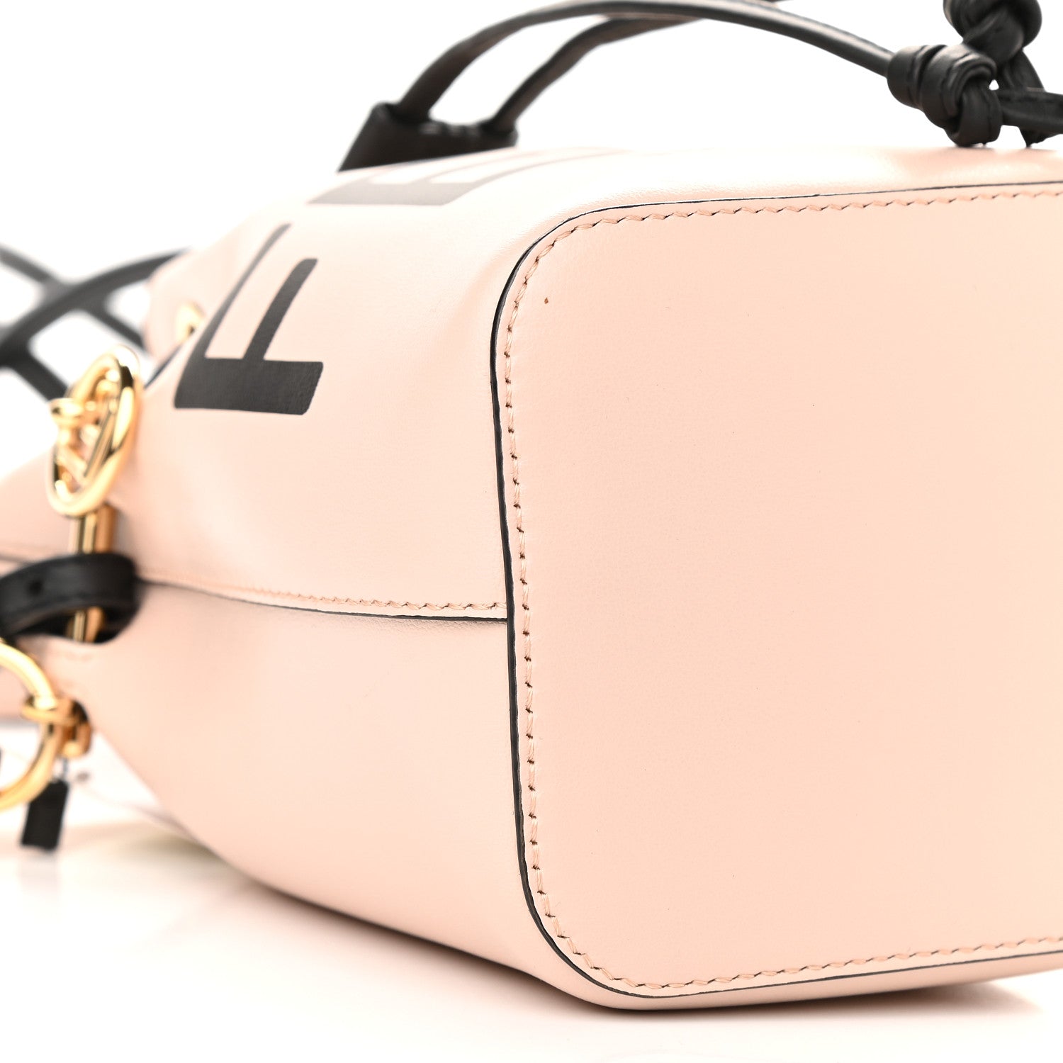 Fendi Vitello Fluffy Grace F is Fendi Logo Embossed Mini Mon Tresor Bucket Bag Rosa Quarzo Black 8 of 9
