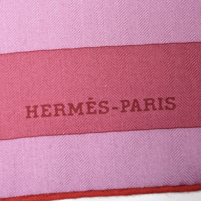 Hermes Cashmere Silk Rocabar Shawl 140 Rouge Rose Parme 4 of 5