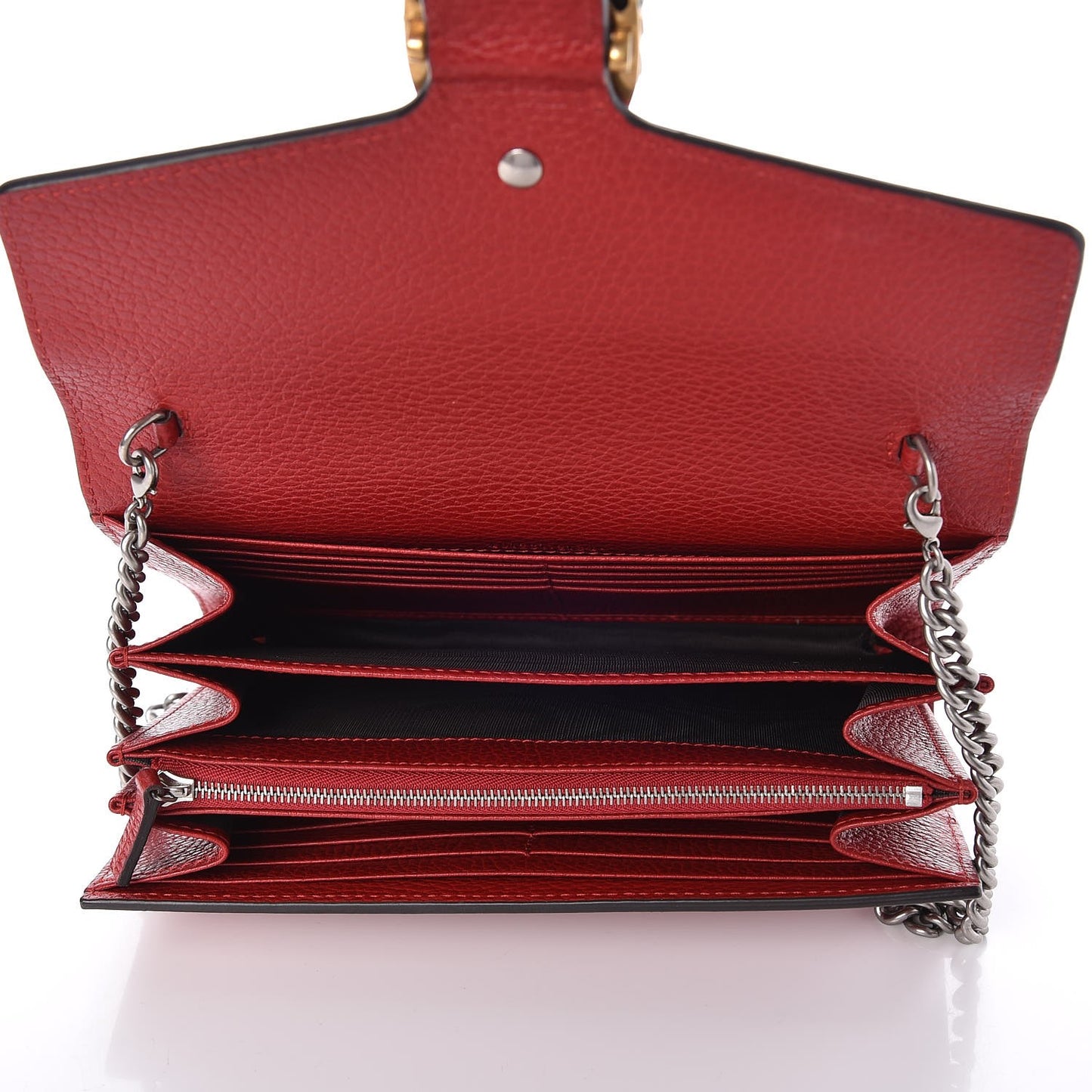 Calfskin Mini Dionysus Chain Wallet Hibiscus Red