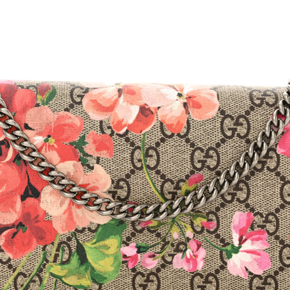 Gucci GG Supreme Monogram Blooms Chain Wallet Beige Multicolor Dry Rose 8 of 11