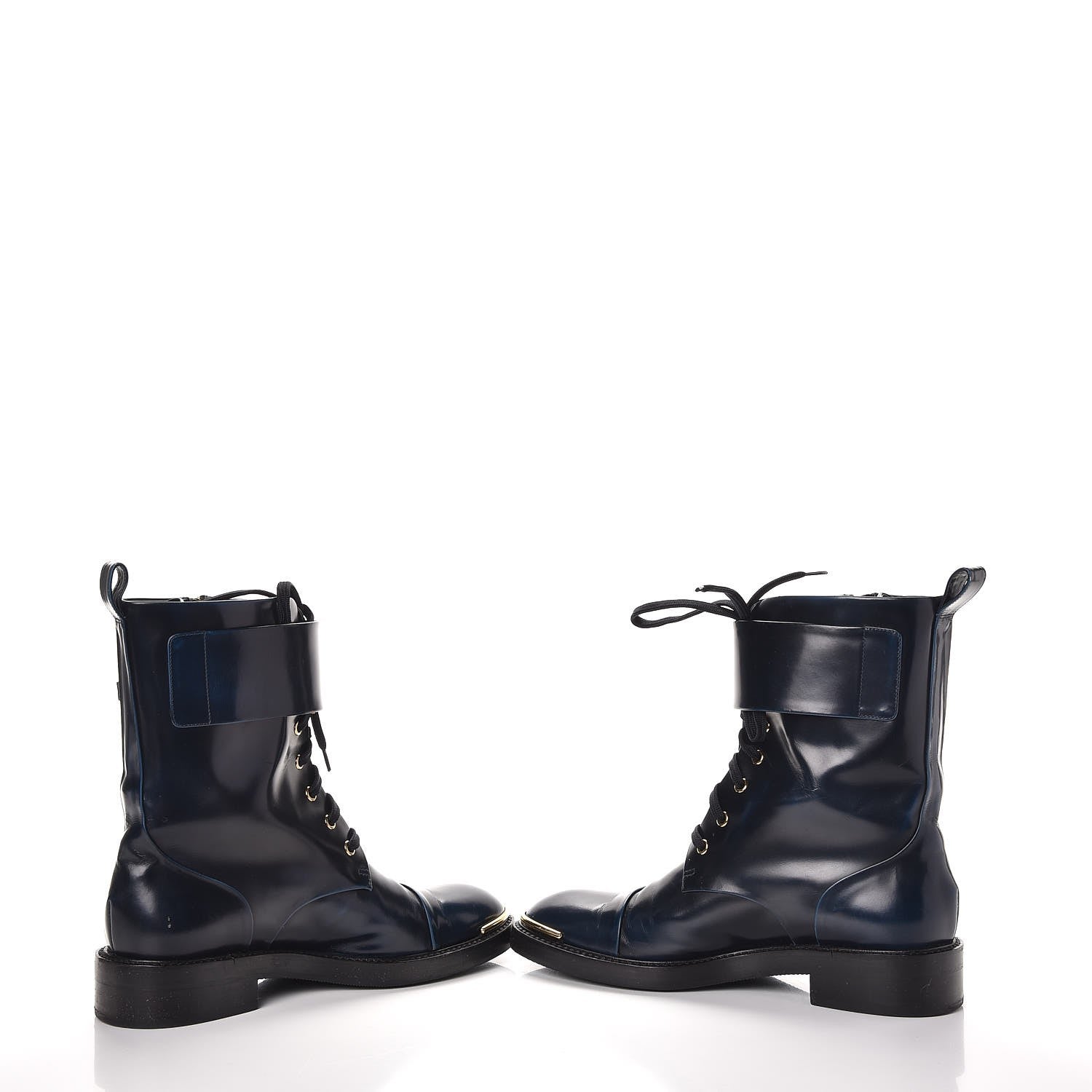Louis Vuitton Calfskin Diplomacy Ranger Combat Boots 37 Blue 5 of 11