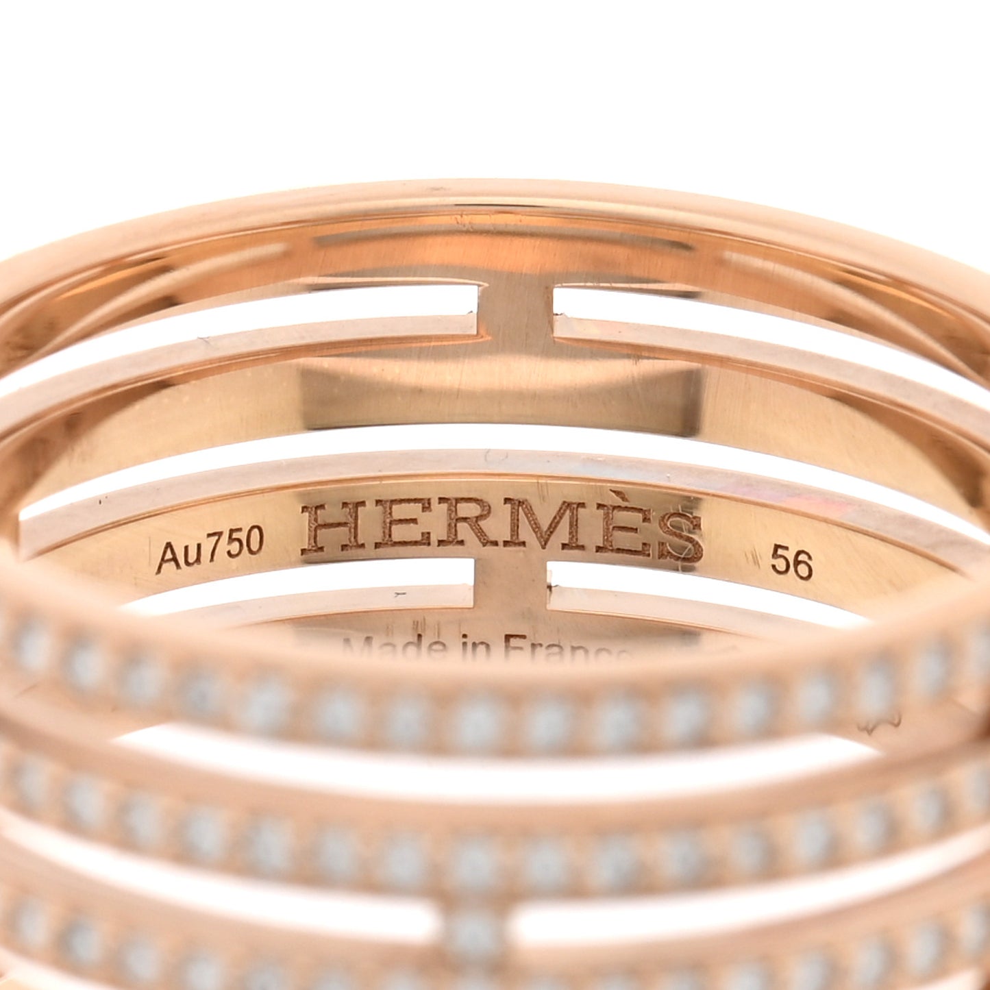 18K Rose Gold Diamond GM Ariane Wedding Band Ring 56 7.5