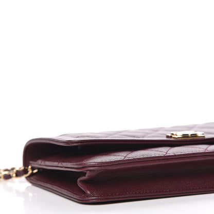 Chanel Caviar Quilted Boy Wallet On Chain WOC Dark Purple 9 of 11