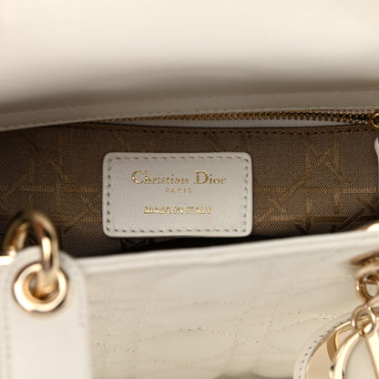 Christian Dior Lambskin Cannage Small My ABCDior Lady Dior White 9 of 11