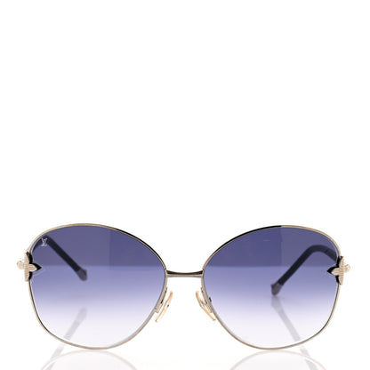Louis Vuitton Monogram Viola Round Sunglasses Z0464U Silver Navy 2 of 7
