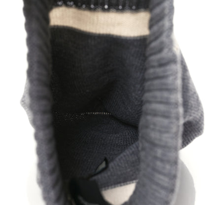 Gucci Wool Tricot Knit New Port Beanie Hat L Graphite Ivory 3 of 5