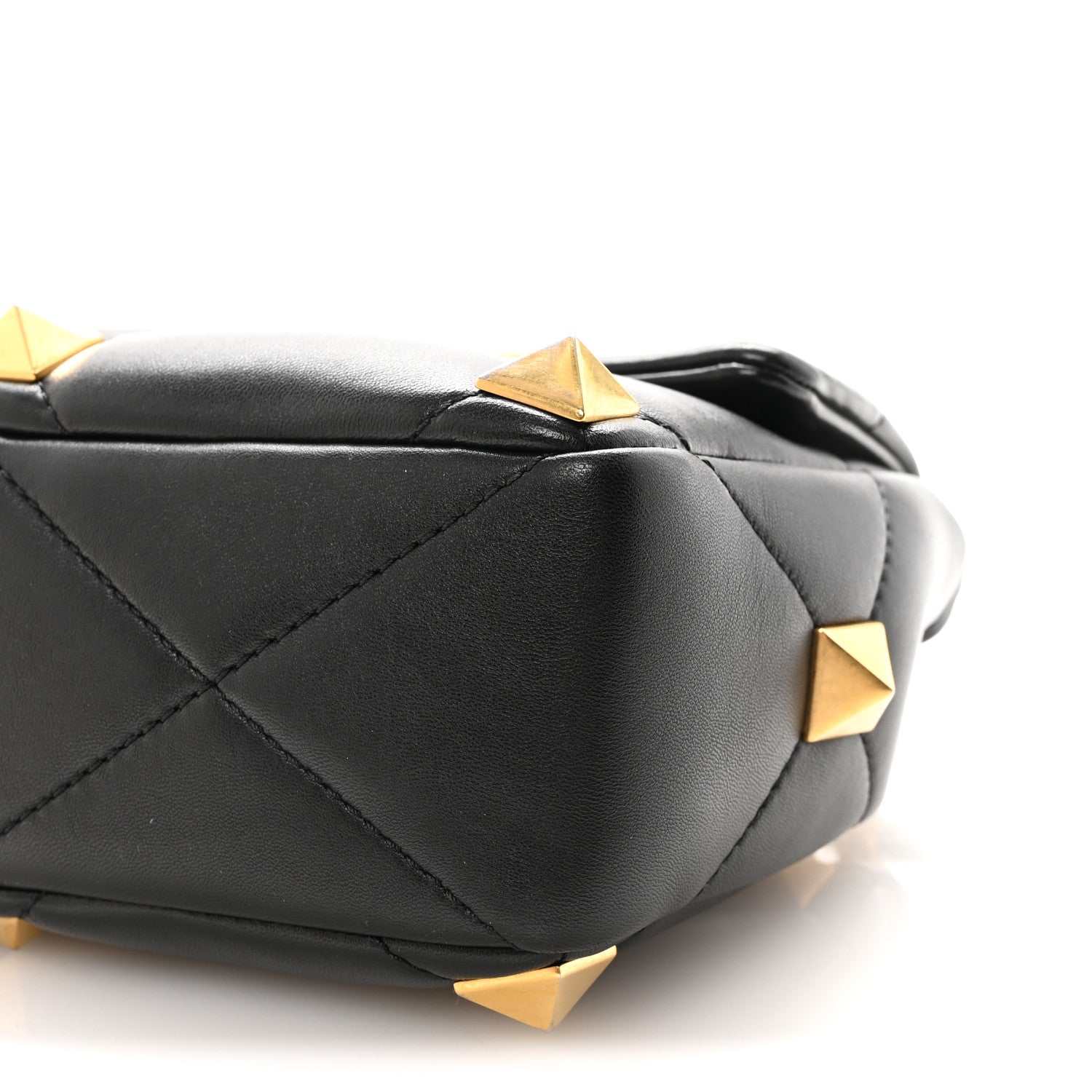Valentino Garavani Nappa Large Roman Stud Shoulder Bag Black 9 of 9