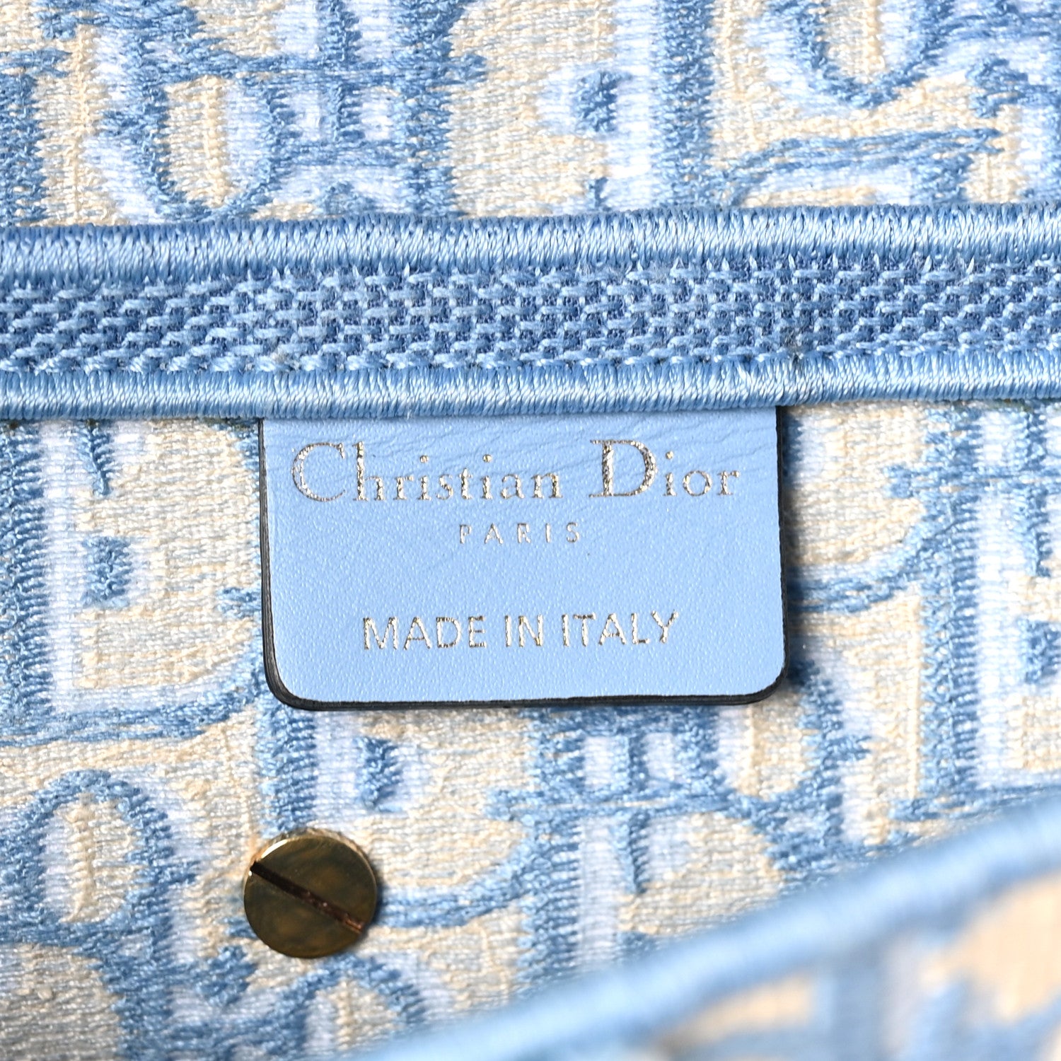 Christian Dior Oblique Embroidered Saddle Bag Cornflower Blue 6 of 11